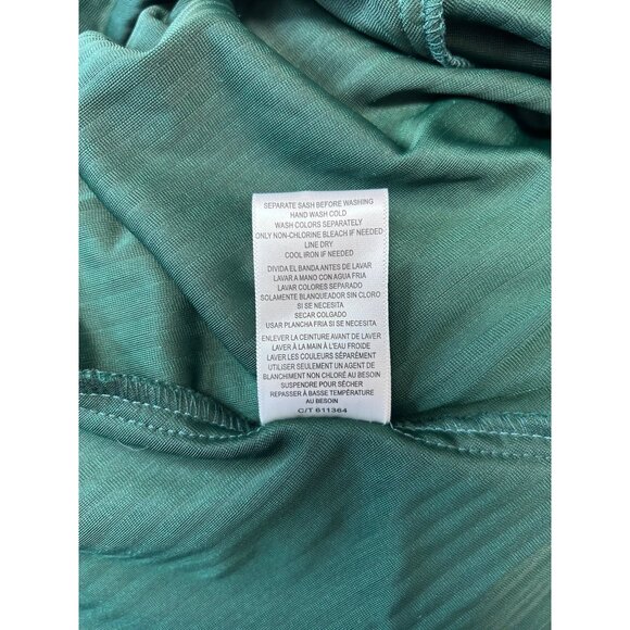 Maison Tara Womens Dress Velvet Pleated Wrap Midi Hunter Green Plus Size 24W - Picture 9 of 14